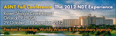 ASNT Fall Conference 2012 ASNT Fall Conference 2012